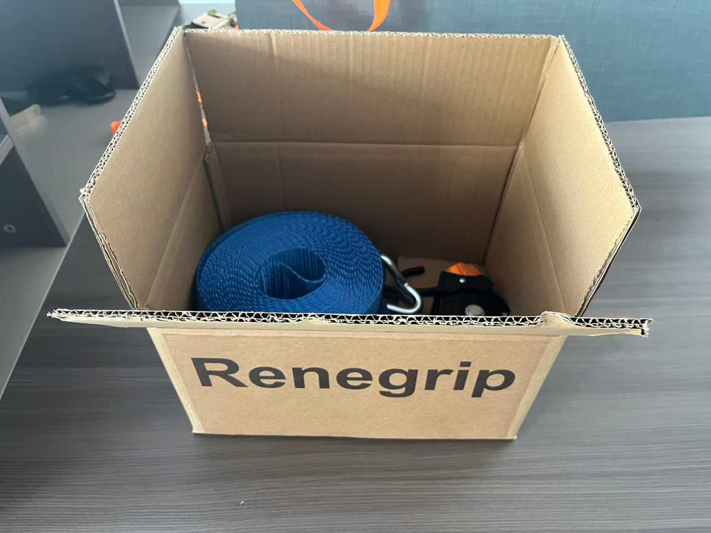Renegrip E-Track Ratchet Straps 8 Pack - 2 Inch x 15 Ft - 4400lb Break Strength, 1500lb Working Load Limit - Heavy Duty Truck Trailer Tie Downs for Cargo, Motorcycle, Furniture
